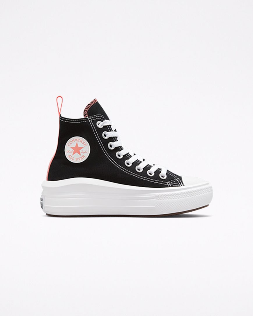 Topanky Na Platforme Converse Chuck Taylor All Star Move Vysoke Dievcenske Čierne Ruzove Biele | SK UY11CS7